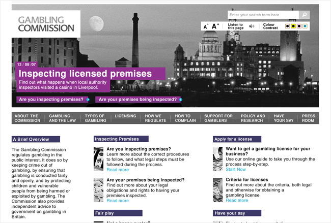 Gambling Commission Homepage