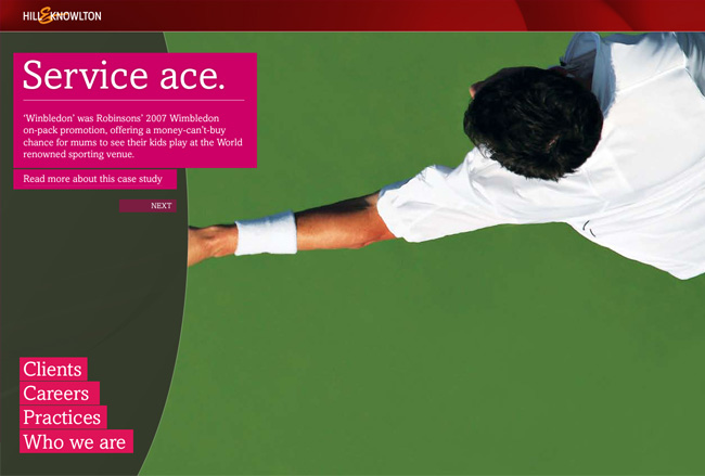 Hill and Knowlton Homepage design