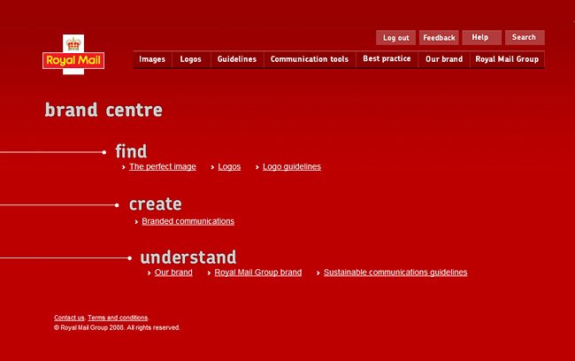 Royal Mail Brand Centre Homepage