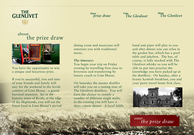 About the Prize Draw page